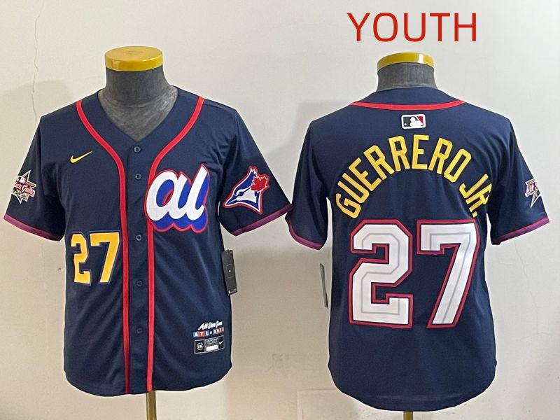 Youth 2025 Toronto Blue Jays #27 Guerrero jr Drak Blue All star Nike MLB Jersey style 6